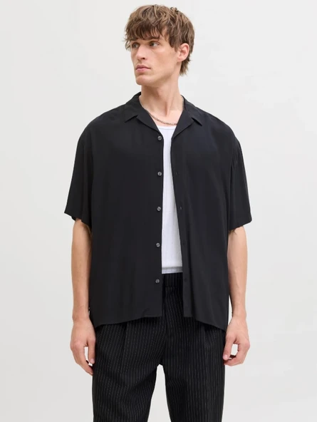 JACK JONES Erkek Viskon Rahat Kesim Kısa Kollu Gömlek 12288852 ürün görseli 1
