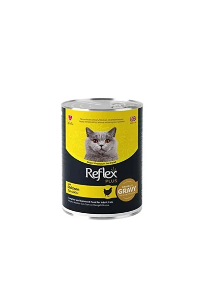 Reflex Plus Et Parçacıklı Tavuklu Yetişkin Kedi Konservesi 400gr ürün görseli 1