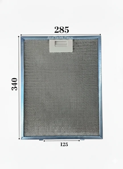 En 285mm Boy 340mm Arka Tırnak Arası 125mm Aspratör Filtresi ürün görseli 1