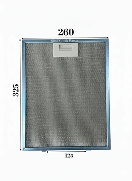Kumtel İle Uyumlu Davlumbaz EN 260 MM BOY 325 MM Filtresi 26X32,5 CM Aspiratör Yağ Filtre ürün görseli 1
