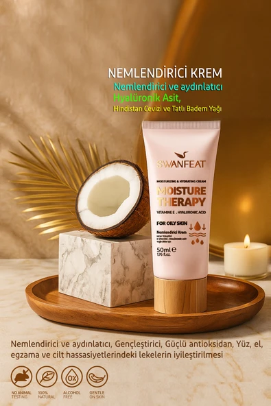 SWANFEAT Nemlendirici Krem Nem Terapisi E Vitamini Hyalüronik Asit Içeren Yağlı & Normal Cilt 50 ml ürün görseli 1