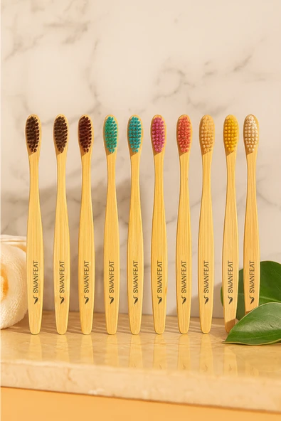 SWANFEAT Doğal Bambu Diş Fırçası Medium (Orta Sert) - Resim 2