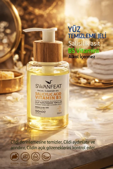 SWANFEAT Yüz Temizleme Jeli B5 Vitaminli Alkol İçermeyen Yağlı Ve Normal Ciltler İçin 100ml ürün görseli 1