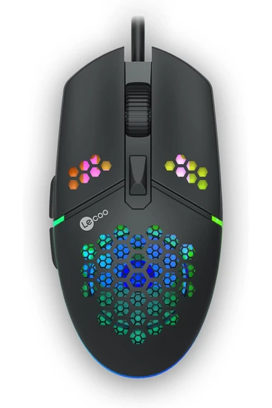 Ali The Stereo Lecoo MS105 Kablolu RGB LED Aydınlatmalı 103 gr Ağırlık Optik Sensör 3200DPI 6 Tuşlu Oyuncu ürün görseli 1