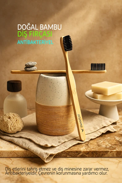 SWANFEAT Doğal Bambu Diş Fırçası Medium (Orta Sert) ürün görseli 1