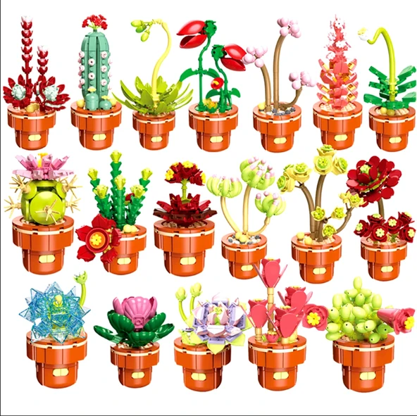Building Block Flower 192 Parça Kaktüs - Resim 5
