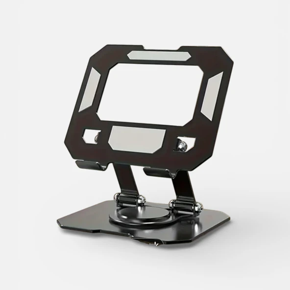 Döner Tablet Standı, 360° Dönebilen ve Katlanabilir Tasarımlı Ayarlanabilir Tutucu, Siyah, Ofis, Eğlence ve Çalışma için ürün görseli 1
