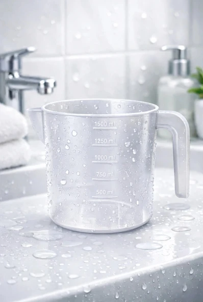 akatsuki 1.5 Litre Ölçekli Beyaz Plastik Maşrapa ürün görseli 1