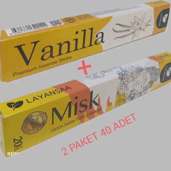 Tedi Sanat Layansaa 2' Li Çubuk Tütsü Musk -Vanilya (2 x 20=40 Adet) ürün görseli 1