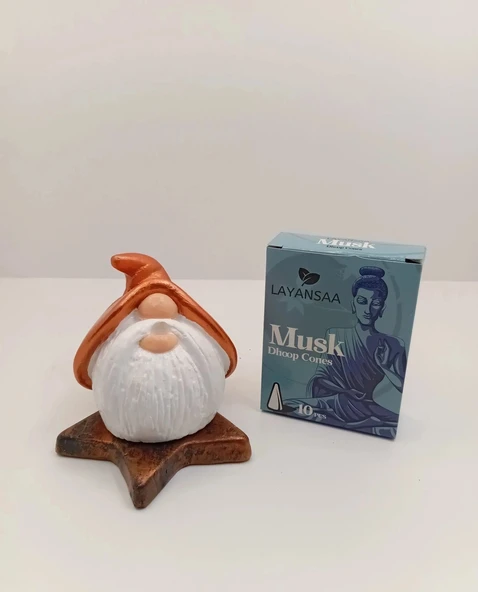 Tedi Sanat Gnome Cüce Dekoratif Konik Tütsülük Buhurdanlık (10 ADET TÜTSÜ HEDİYELİ) ürün görseli 1