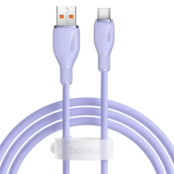 Baseus Pudding Hızlı Şarj Özellikli USB Type-C 100W Kablo 1.2m. Mor ürün görseli 1