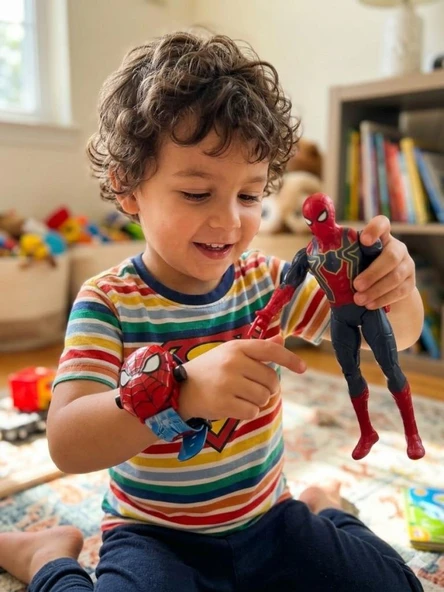 Marvel Spider-Man Işıklı Figür ve Projeksiyonlu Kol Saatli Oyuncak Seti (20 cm) ürün görseli 1