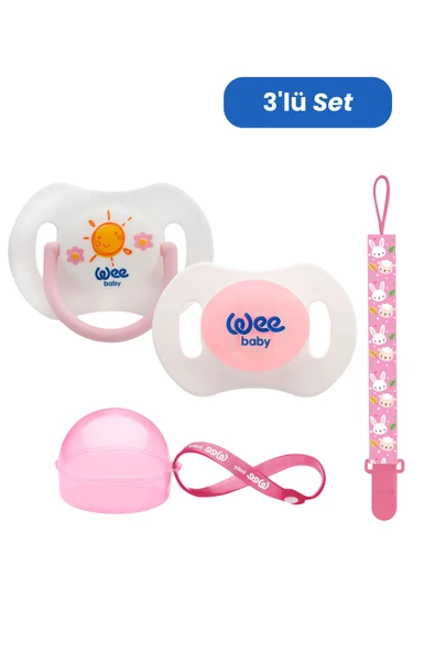 Wee Baby 2'li Gece Gündüz Emzik No:2 PEMBE (Kutu ve Band Seti) ürün görseli 1