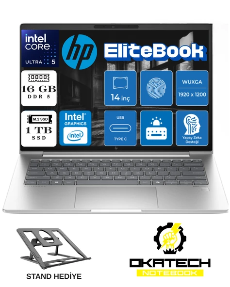 EliteBook 640 G11 Intel Ultra U5-125U AI 16 GB 1 TB SSD FHD IPS 14" W11PRO AD4D0ETOKATECH10 ürün görseli 1