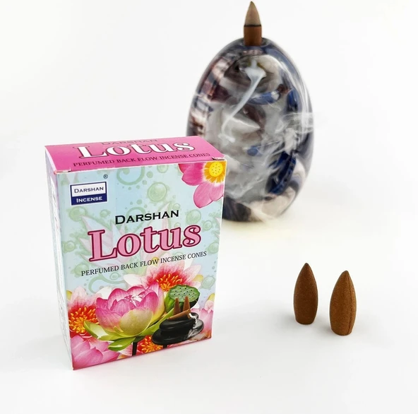 Darshan Incense Lotus Geri Akış (Back Flow) Tütsü 10 Adet ürün görseli 1