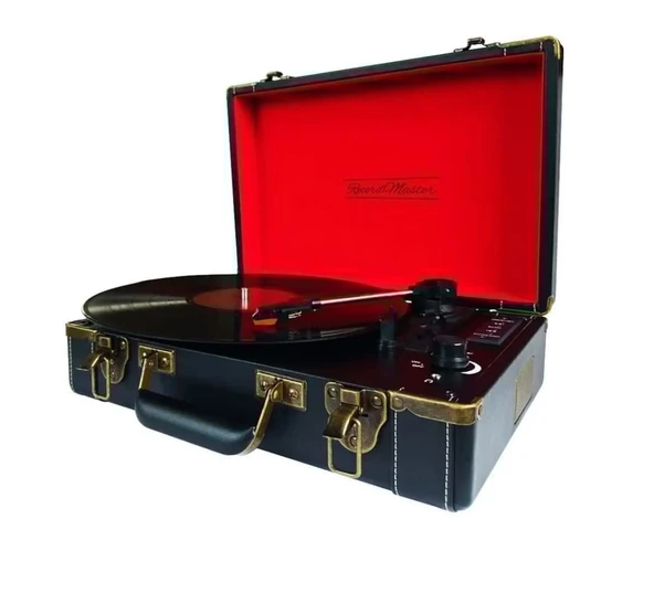 *ÜCRETSİZ KARGO Record Master T317UB Siyah Şarjlı Pikap Bluetoothlu ürün görseli 1