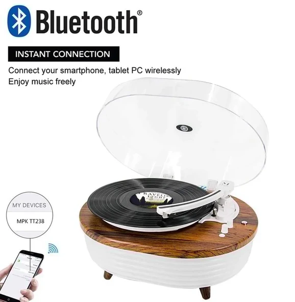 *ÜCRETSİZ KARGO Music Public Kingdom Tt238 Bluetooth Özellikli Led Aydınlatmalı Gövdeli Pikap ürün görseli 1