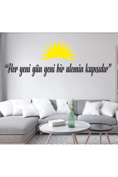 DT Dekor Treni "Her yeni gün yeni bir alemin kapısıdır" duvar dekor yazısı ürün görseli 1
