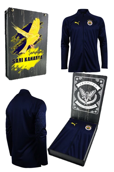 Fenerbahçe Orijinal 23/24 UV Kutulu A Takım Hoca Tam Fermuar Lacivert Çocuk Sweat ürün görseli 1
