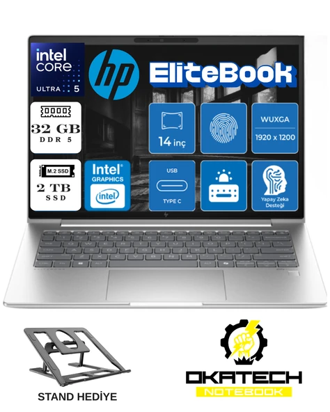 EliteBook 640 G11 Intel Ultra U5-125U AI 32 GB 2 TB SSD FHD IPS 14" W11PRO AD4D0ETOKATECH15 ürün görseli 1