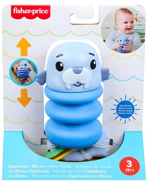 Fisher Price Deniz Dostları 2si 1 Arada Silikon Çıngırak Mors JHB56 ürün görseli 1