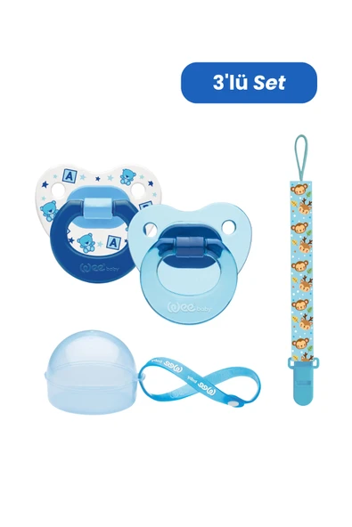 Wee Baby 2’li Damaklı Emzik No:2 - ERKEK (Kutu ve Band Seti) ürün görseli 1