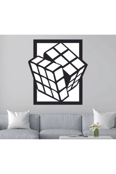 DT Dekor Treni 3D Rubik Küp Dekoratif Ahşap Tablo ürün görseli 1
