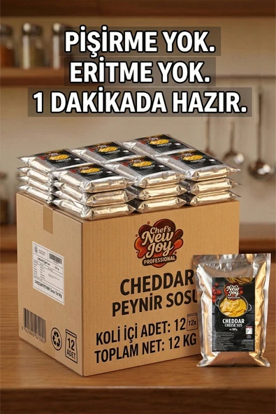 Cheddar Sos 1000 G x 12 Adet - 1 Koli (Koli Bazlı Avantaj Paketi) ürün görseli 1