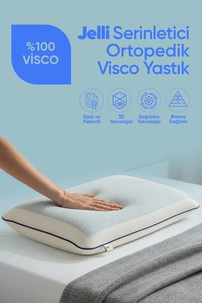 Pillow Market Visco Yastık Ortopedik Soğutucu Jelli Yastık Visko Ortopedik Soğuk Yastık Boyun Desteği - Resim 2