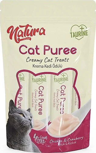 Natura Cat Puree Tavuk & Kızılcık 5x12 Gr ürün görseli 1