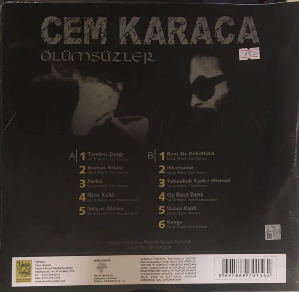 Cem Karaca Ölümsüzler LP Plak - Resim 2