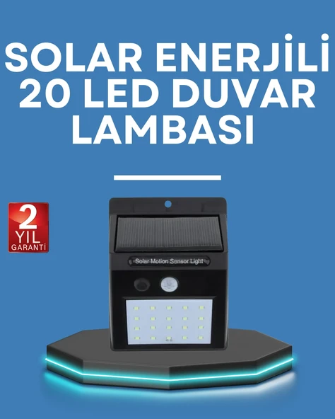 Hareket Algılamalı Solar Led Güvenlik Lambası ürün görseli 1
