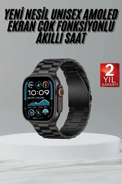3 Kordonlu Amoled Ekran Akıllı Saat Çok Fonksiyonlu Uyku Takibi ürün görseli 1