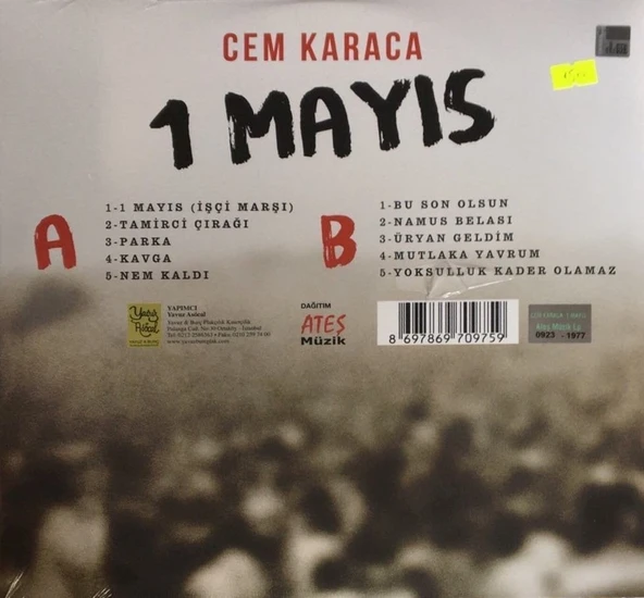Cem Karaca 1 Mayıs LP Plak - Resim 2