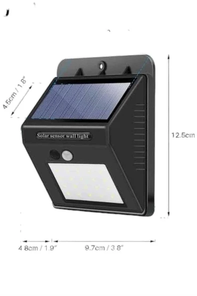 Solar Güneş Panelli Sensörlü Lamba Tasarruflu - Resim 3