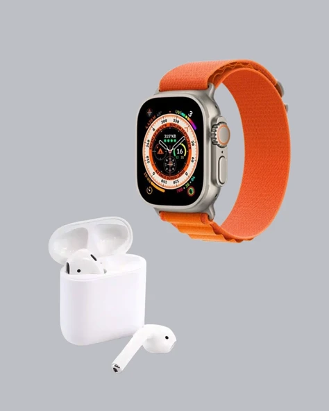S8 Akıllı Saat Bluetooth Kablosuz Kulaklık 2’Li Set - Resim 2