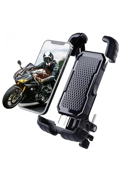 360° Derece Ayarlanabilen Gidon Bağlantılı Bisiklet Motosiklet İçin Abs 4-7.8″ İnç Telefon Tutucu ürün görseli 1