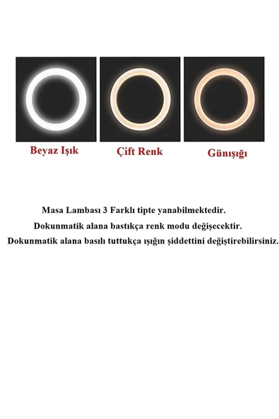 Şarjlı Sarı Beyaz Renk Masa Lambası Wt-005 - Resim 5
