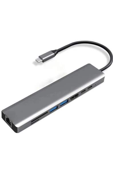 Type-C To Hdtv Multifunction Adapter 8 Port Kablo ürün görseli 1
