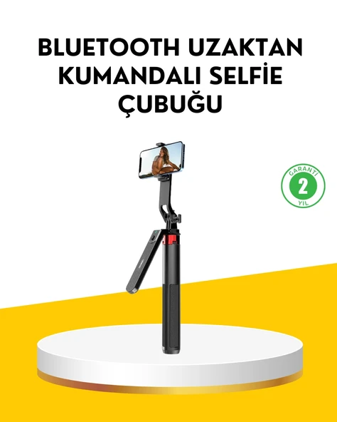 Tripodlu Selfie Çubuğu Uzaktan Kumandalı Yayın Uyumlu ürün görseli 1