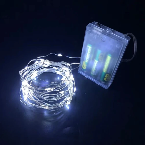 Gd957 Şerit Pilli Aydınlatma 3 Metre 30 Adet Beyaz Peri Led ürün görseli 1