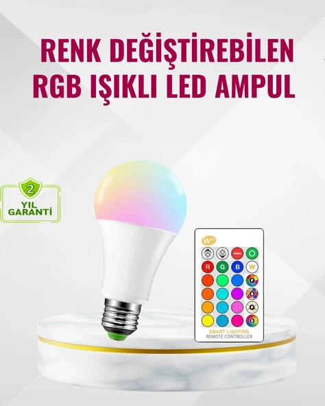 9 Watt Beyaz Işık Renk Ayarlı Akıllı Led Ampul ürün görseli 1