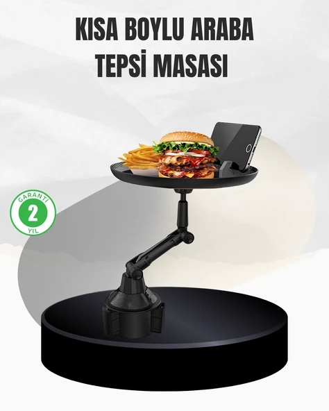 Universal Araç İçi Bardaklık Tepsisi 9 İnç Yemek Alanı Telefon Standlı ürün görseli 1