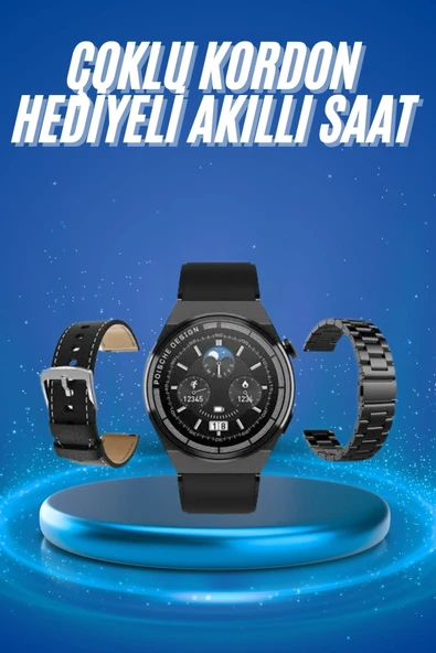 Çoklu Kordon Hediyeli Akıllı Saat Çağrı Cevaplama Müzik Dinleme Dokunmatik Ekran ürün görseli 1