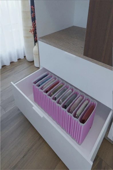 11 Bölmeli Dolap Çekmece Içi Düzenleyici Akordiyon Organizer M-00500 (6 Adet) ürün görseli 1