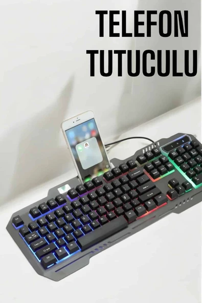 Klavyesi Q Klavye Rgb Işıklı Mouse Hediyeli - Resim 3