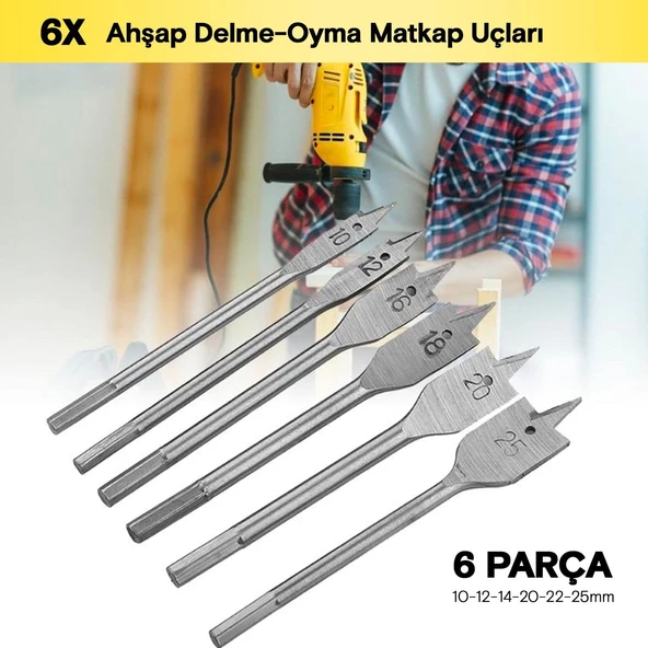 Yaprak Matkap Ucu Seti 6 Adet - Resim 2