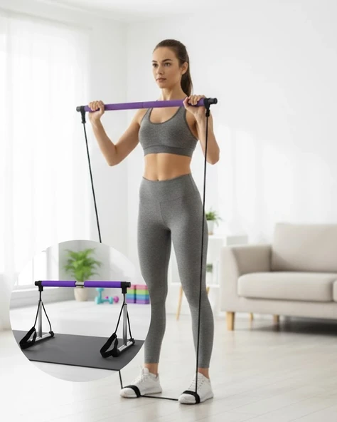 Pilates Bar Egzersiz Aleti Bilek Destekli Çok Yönlü Kullanım ürün görseli 1