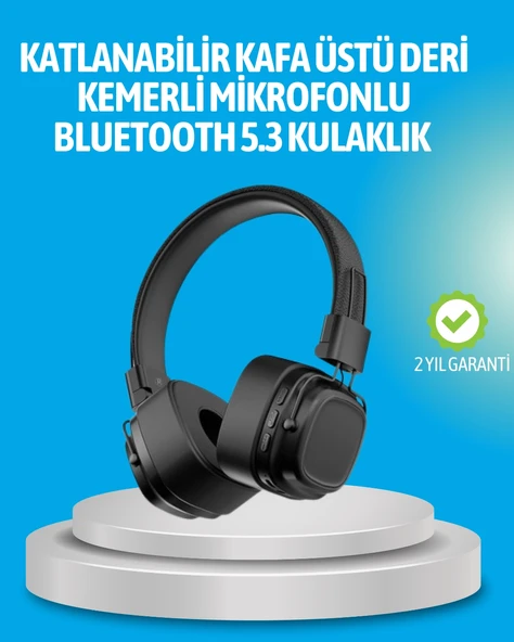 Deep Bass Destekli Kablosuz Katlanabilir Kulak Üstü Kulaklık ürün görseli 1
