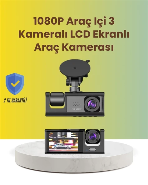 Ta-01 2.0 İnç Ekranlı 3 Kanallı Araç Kamerası ürün görseli 1